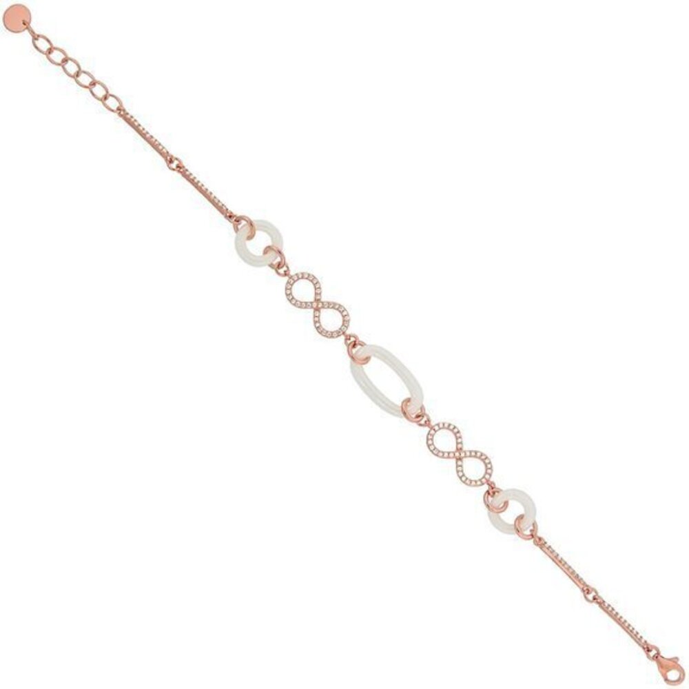 Unique Rose Gold Plated CZ Infinity Bracelet